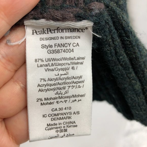 Peak Performance Blue Grey Multicolor Argyle Sweater Cardigan waist tie size M - Picture 9 of 16